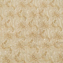 White Dyeable Viscose Organza Embroidered Fabric
