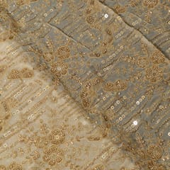 White Dyeable Viscose Organza Embroidered Fabric