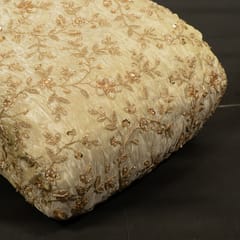 Dyeable Tissue Upada Embroidered Fabric