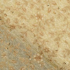 Dyeable Tissue Upada Embroidered Fabric