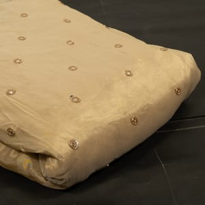 Dyeable Tissue Upada Booti Embroidered Fabric