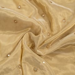 Dyeable Tissue Upada Booti Embroidered Fabric