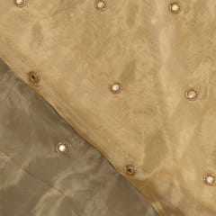 Dyeable Tissue Upada Booti Embroidered Fabric