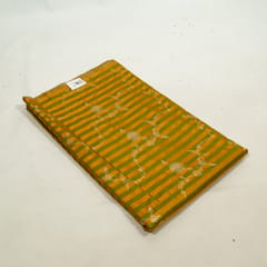 Green Color Satin Jamawar Stripes Jaal Fabric