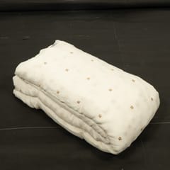 White Dyeable Chinon Chiffon Booti Embroidered Fabric