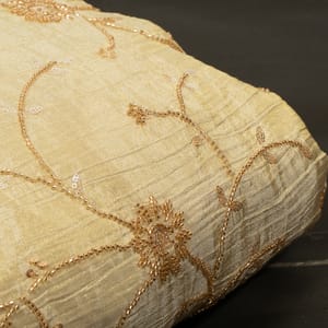 Dyeable Crush Tissue Embroidered Fabric