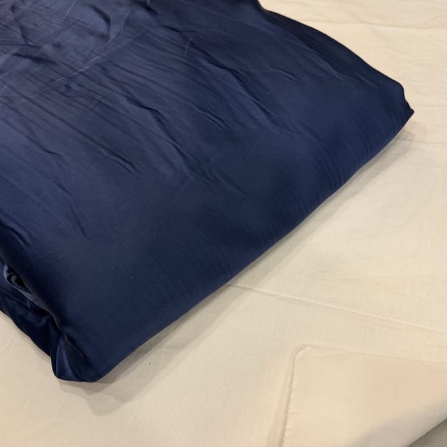 Navy Blue Plain Armani Satin Lycra Fabric