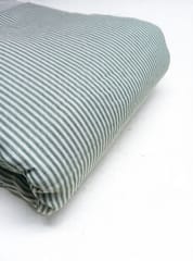 Olive Stripes Plain Weave Double Cloth Yarn Dyed Cotton Fabric