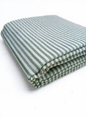 Olive Stripes Plain Weave Double Cloth Yarn Dyed Cotton Fabric