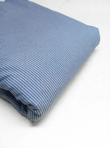 Blue Stripes Plain Weave Yarn Dyed Cotton Fabric