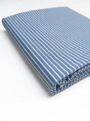 Blue Stripes Plain Weave Yarn Dyed Cotton Fabric