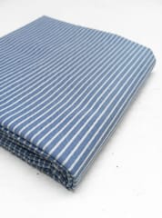 Blue Stripes Plain Weave Yarn Dyed Cotton Fabric