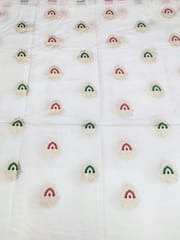 White Dola Silk Jacquard Fabric