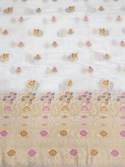 Off- White Dola Silk Jacquard Fabric