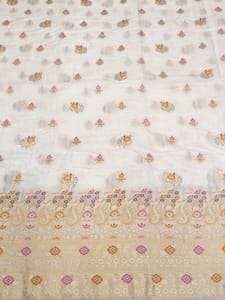 Off- White Dola Silk Jacquard Fabric
