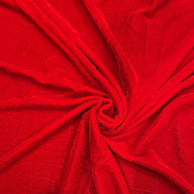 Blood Red Colour Velvet Fabric