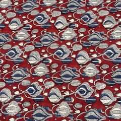 Red Colour Cotton Cambric Printed Fabric