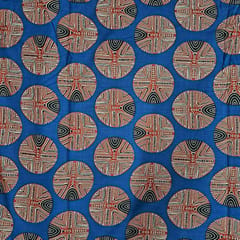 Blue Colour Cotton Cambric Printed Fabric
