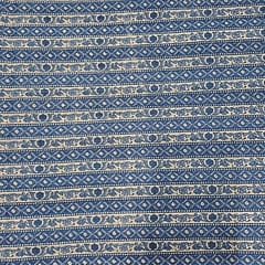 White Colour Cotton Dobby Printed Fabric