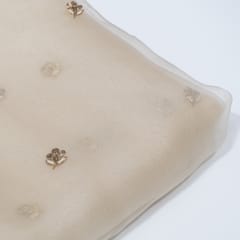 Ivory Color Pure Organza Embroidered Fabric