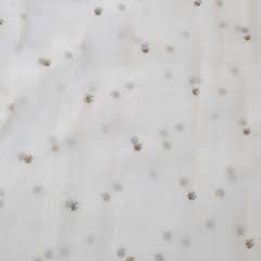 Ivory Color Pure Organza Embroidered Fabric