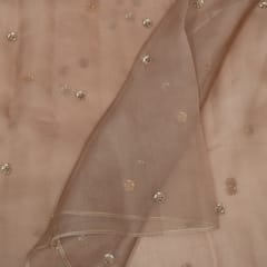 Mouse Color Pure Organza Embroidered Fabric