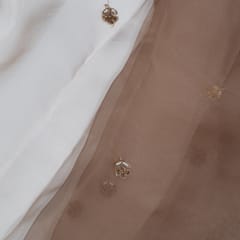 Mouse Color Pure Organza Embroidered Fabric