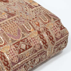 Brown Color Crepe Print with Embroidered Fabric