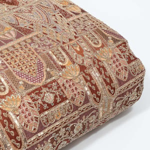 Brown Color Crepe Print with Embroidered Fabric