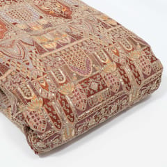 Brown Color Crepe Print with Embroidered Fabric