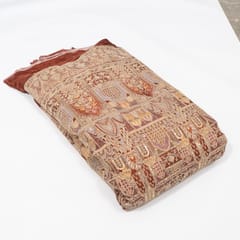 Brown Color Crepe Print with Embroidered Fabric