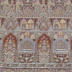 Brown Color Crepe Print with Embroidered Fabric