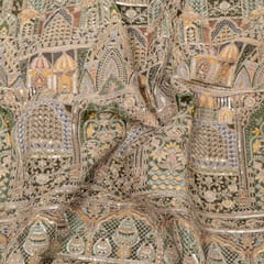 Green Color Crepe Print with Embroidered Fabric