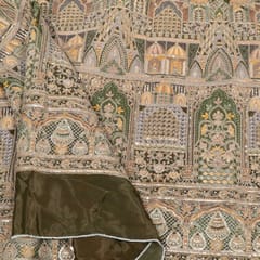 Green Color Crepe Print with Embroidered Fabric