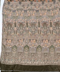 Green Color Crepe Print with Embroidered Fabric