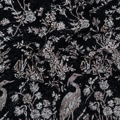 Black Color Georgette Embroidered Fabric