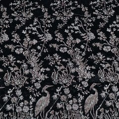 Black Color Georgette Embroidered Fabric