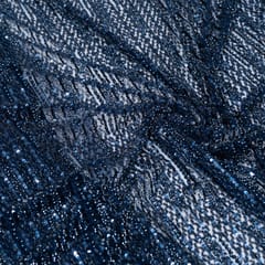 Blue Color Imported Net Embroidered Fabric