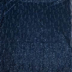 Blue Color Imported Net Embroidered Fabric