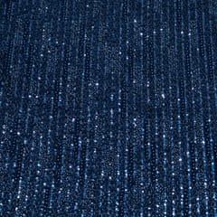 Blue Color Imported Net Embroidered Fabric