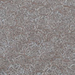 Beige Color Imported Net Embroidered Fabric