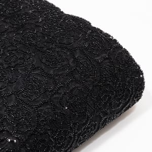 Black Color Imported Net Embroidered Fabric