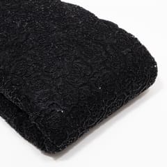 Black Color Imported Net Embroidered Fabric