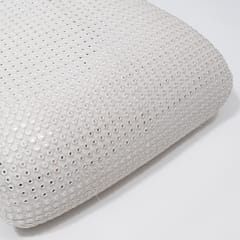 White Dyeable Georgette Embroidered Fabric