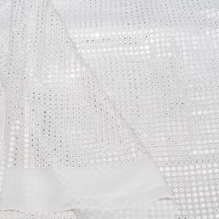 White Dyeable Georgette Embroidered Fabric