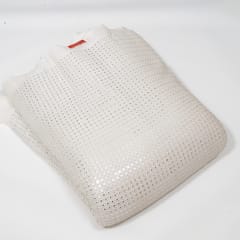 White Dyeable Georgette Embroidered Fabric