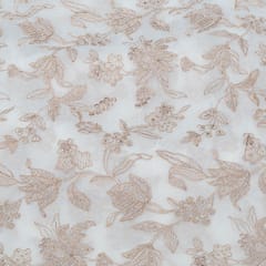 White Dyeable Georgette Embroidered Fabric
