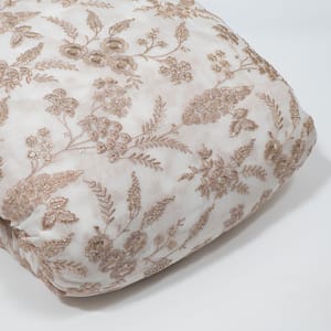 White Dyeable Georgette Embroidered Fabric