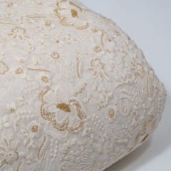 White Dyeable Georgette Embroidered Fabric