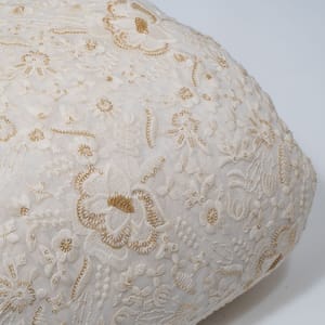White Dyeable Georgette Embroidered Fabric